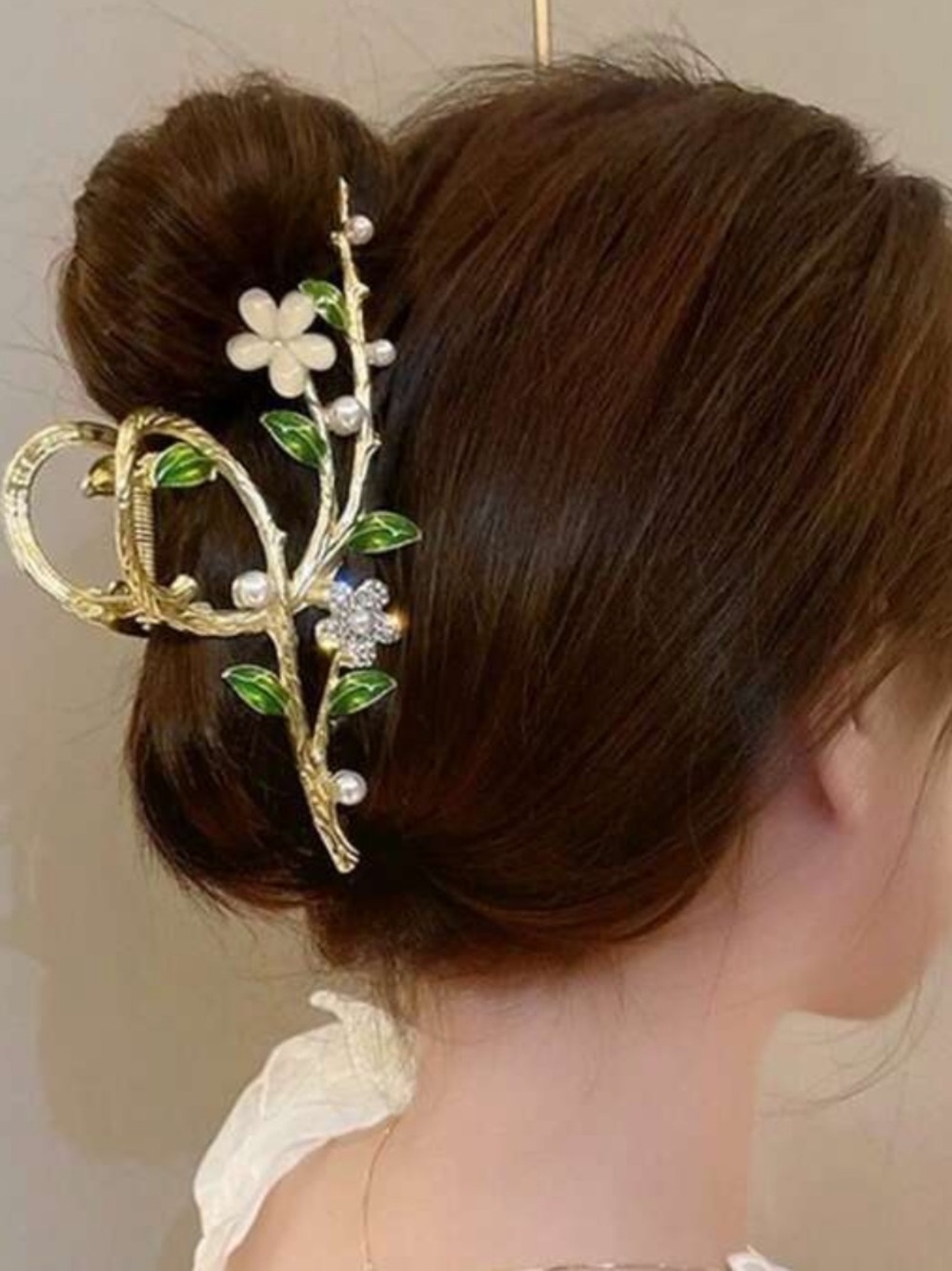 Gold Metal Floral Hair Claw Clip NEW 🏷️